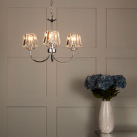 Edit Amelia 3 Arm Glass Ceiling Pendant Light - Polished Chrome
