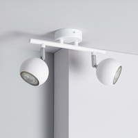 Edit Ates 2 Light Adjustable Ceiling Spotlight Bar - White