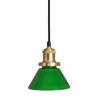 Edit August Glass Ceiling Pendant Light with Plug - Green