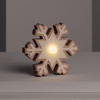 Edit Battery Operated LED Snowflake Light - Natural