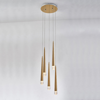Edit Bead 5 Light LED Cascade Ceiling Pendant - Satin Brass