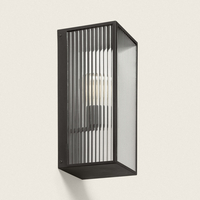 Edit Big Taiga Half Lantern Bathroom Wall Light - Black
