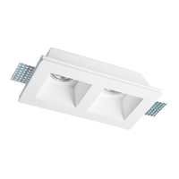 Edit Bradley Square Recessed Plaster-In Fixed Twin Downlight - White