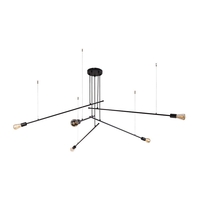 Edit Cane 5 Arm Ceiling Pendant Light - Black