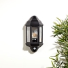 Edit Coastal Newquay Half Lantern Outdoor Wall Light with Dusk to Dawn Sensor - Black