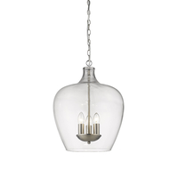 Edit Daphne 3 Light Glass Ceiling Pendant - Satin Nickel