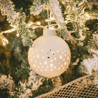 Edit Estella LED Christmas Tree Ball Hanging Decoration - White