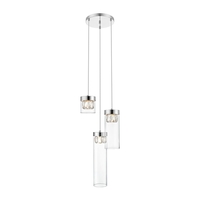 Edit Fitzrovia 3 Light Glass Cluster Ceiling Pendant - Chrome