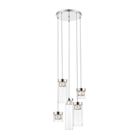Edit Fitzrovia 5 Light Glass Cluster Ceiling Pendant - Chrome