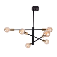 Edit Onyx 6 Light Multi Arm Pendant - Black & Gold