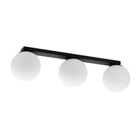 Edit Orb 3 Light Flush Bar Ceiling Light - Black & White