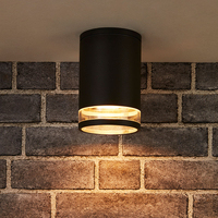 Edit Piller Outdoor Flush Ceiling Light - Black