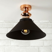 Edit Revo Semi-Flush Ceiling Light - Black and Copper