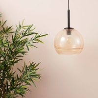 Edit Stripe Glass Ceiling Pendant Light - Amber