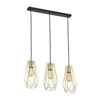 Edit Wire 3 Light Bar Ceiling Pendant - Black & Gold