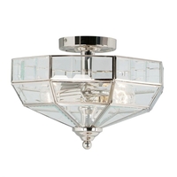 Elstead Old Park Semi-Flush Ceiling Light - Polished Nickel