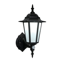 Endon Evesham LED Outdoor Lantern Wall Light with PIR Sensor - Black