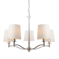 Endon Ortona 5 Arm Ceiling Pendant Light - Nickel