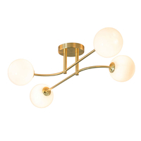 Endon Otto 4 Light Semi-Flush Ceiling Light - Brushed Brass