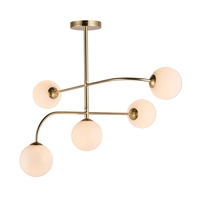 Endon Otto 5 Light Semi-Flush Ceiling Light - Brushed Brass