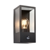 Endon Oxford Half Lantern Outdoor Wall Light with PIR Sensor- Matt Black