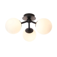 Endon Pulsa 3 Light Semi-Flush Ceiling Light - Matt Black
