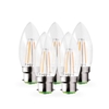 Envirolight 4W Warm White Dimmable LED Decorative Filament Candle Bulb - Bayonet Cap - Pack of 5