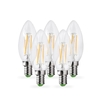 Envirolight 4W Warm White Dimmable LED Decorative Filament Candle Bulb - Small Screw Cap - Pack of 5