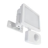 Eterna 10W Cool White LED Polycarbonate IP44 Floodlight with PIR Sensor - White