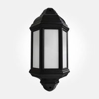 Eterna Veco LED Half Lantern Outdoor Wall Light - Black