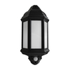 Eterna Veco LED Half Lantern Outdoor Wall Light with PIR Sensor - Black