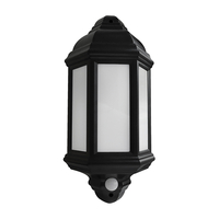 Eterna Veco LED Half Lantern Outdoor Wall Light with PIR Sensor - Black