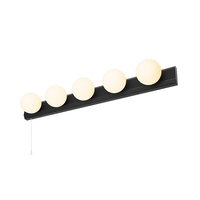 Forum Ara Hollywood 5 Light Glass Mirror Light - Matt Black
