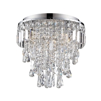 Forum Bresna Glass Flush Ceiling Light - Polished Chrome
