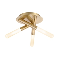 Forum Crux 3 Arm Flush Ceiling Light - Satin Brass