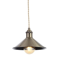 Forum Diner Easy Fit Ceiling Pendant Shade - Antique Brass