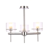 Forum Gene Glass 3 Arm Semi-Flush Ceiling Light - Polished Chrome