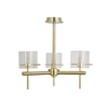Forum Gene Glass 3 Arm Semi-Flush Ceiling Light - Satin Brass