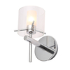 Forum Gene Glass Wall Light - Polished Chrome