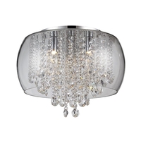 Forum Nore Crystal Flush Ceiling Light - Polished Chrome