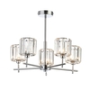 Forum Pegasi Glass 5 Arm Semi-Flush Ceiling Light - Polished Chrome