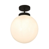 Forum Porto Glass Semi-Flush Ceiling Light - Matt Black