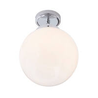 Forum Porto Glass Semi-Flush Ceiling Light - Polished Chrome