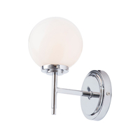 Forum Porto Glass Wall Light - Polished Chrome