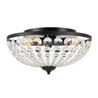 Granso Crystal Flush Ceiling Light - Black