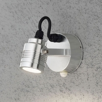 Konstsmide Monza 3W LED Outdoor Wall Mounted Spotlight with PIR Sensor - Stainless Steel