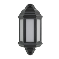 LED Half Lantern Outdoor Wall Light - Black
