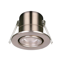 Luceco F-Eco 5W Warm White Dimmable LED Fire Rated Adjustable Downlight - Brushed Steel