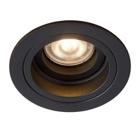 Lucide Embed Deep Recessed Round Adjustable Downlight - Black