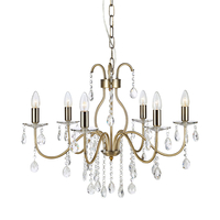Mary 6 Light Chandelier - Antique Brass